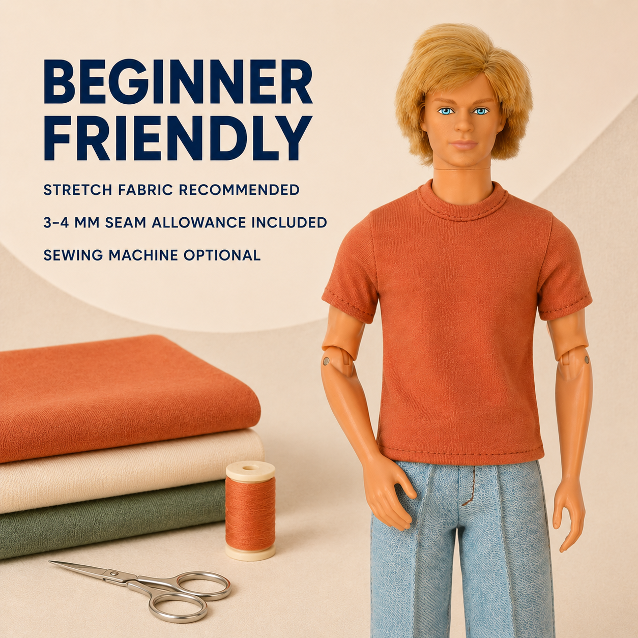 Sewing Clothes for Ken® and Other 1:6 Male Dolls: What's Different from Barbie® Patterns